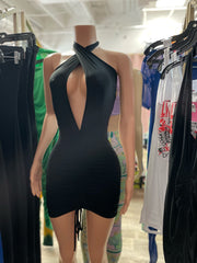Simply Beautiful Ruched Dress- Black