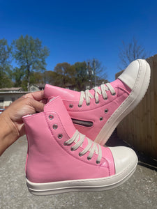 *Pre-Order* Ricky Leather Sneakers- Pink
