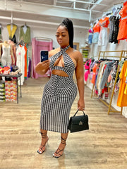 Lavish Nights Dress- Black/White