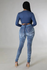 Sheer With Me Legging Set- Blue